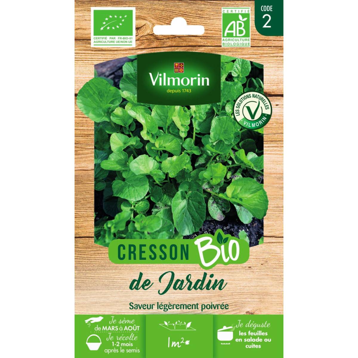 Sachet graines Cresson de jardin BIO