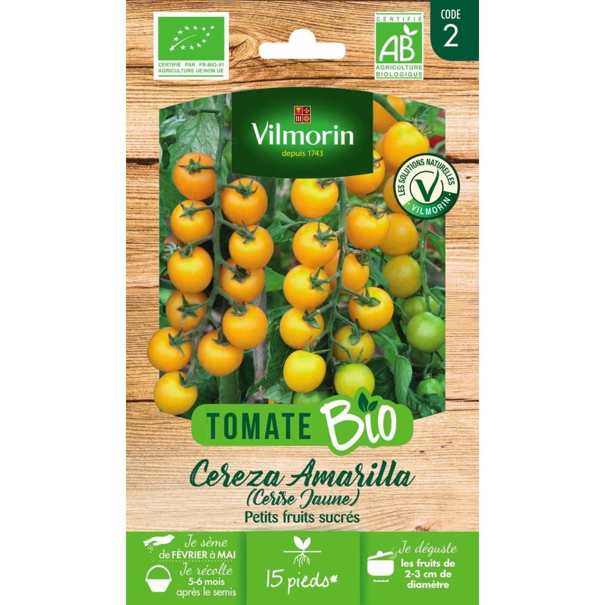 Tomato seeds bag Cereza Amarilla (yellow cherry) ORGANIC