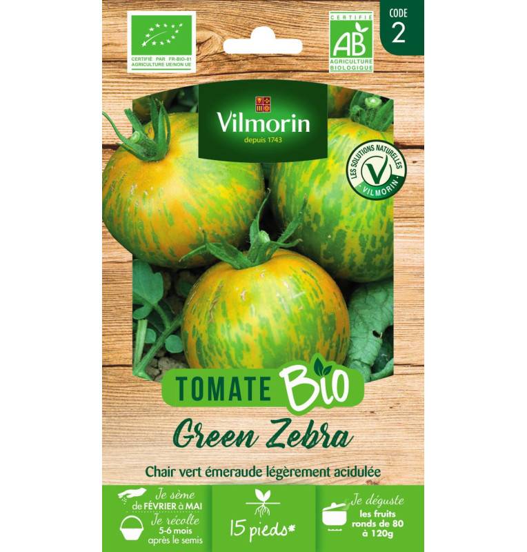 Sachet graines Tomate Green Zebra BIO