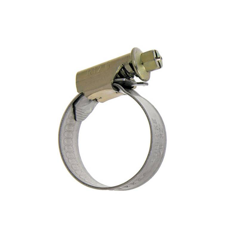 Zinc plated steel clamp, yellow chrome with hexagonal slotted screw