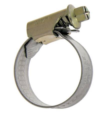 Zinc plated steel clamp, yellow chrome with hexagonal slotted screw