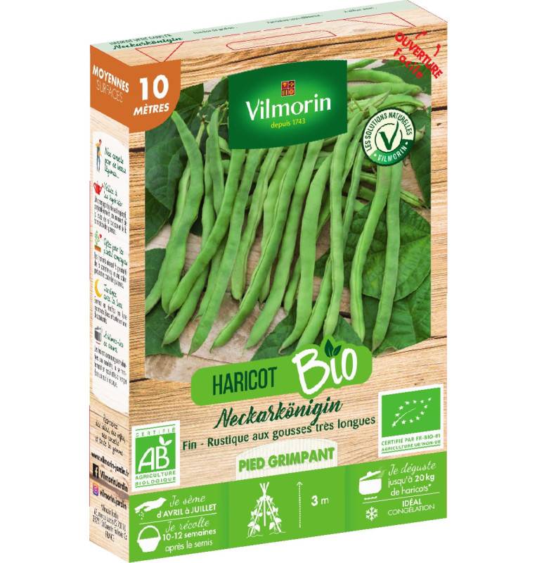 Haricot vert sans fil NECKARKÖNIGIN BIO 10 mètres