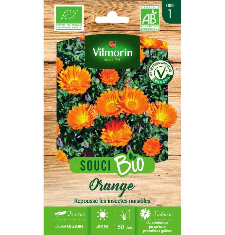 Sachet graines Souci Orange BIO - Calendula officinalis