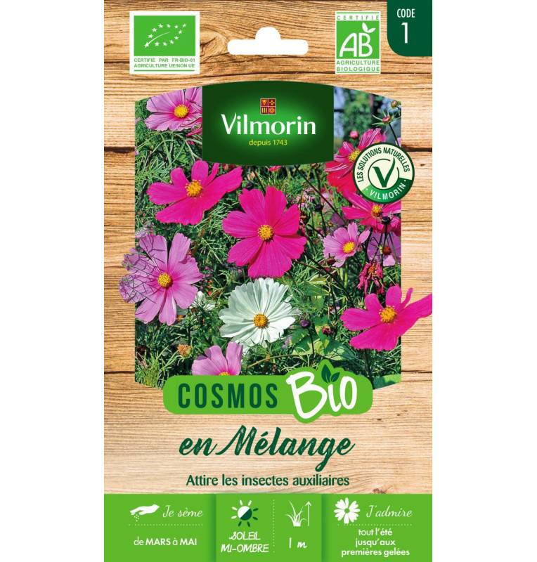 Sachet graines Cosmos en mélange BIO - Cosmos bipinnatus