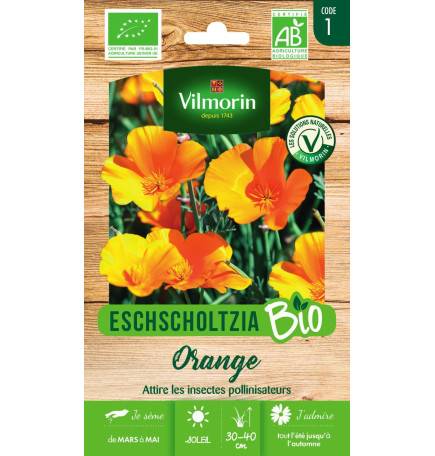 Sachet graines Eschscholtzia Orange BIO - Eschscholzia californica