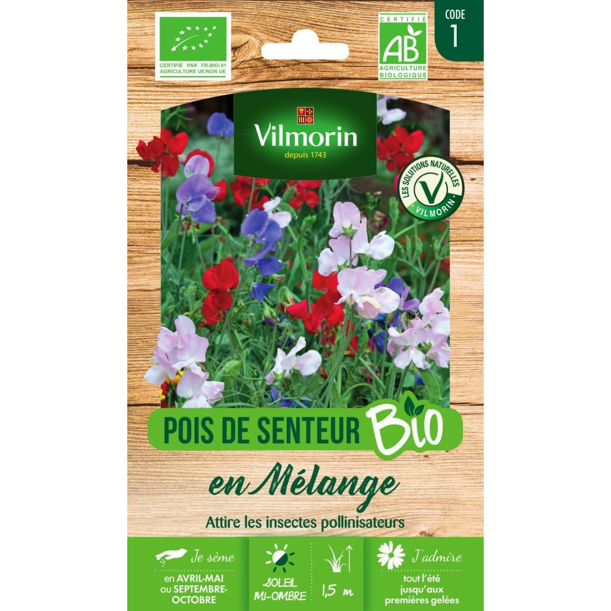 Sachet graines Pois de senteur en mélange BIO - Lathyrus odoratus