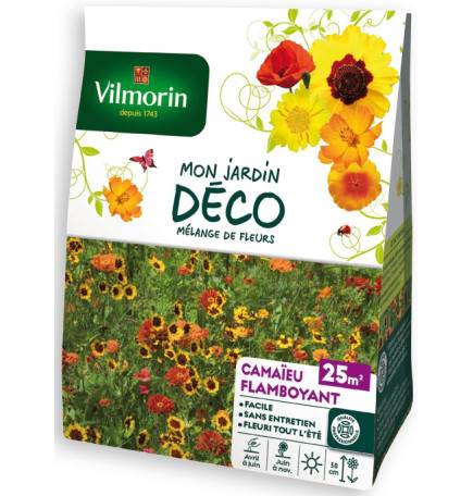 Sachet graines Mélange de fleurs Camaïeu Flamboyant 25m2