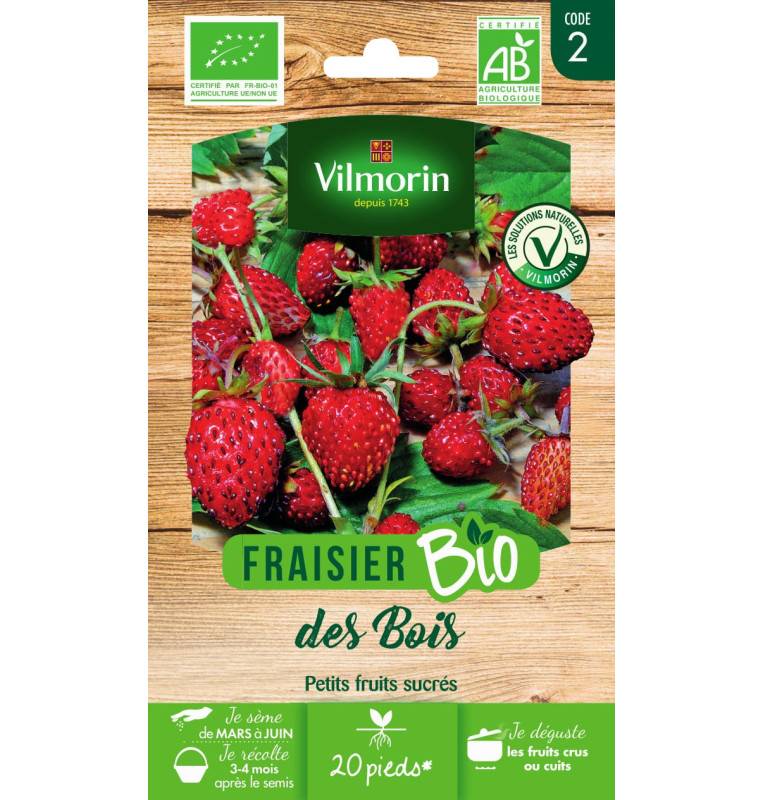 Sachet graines Fraisier des Bois BIO - Fragaria vesca