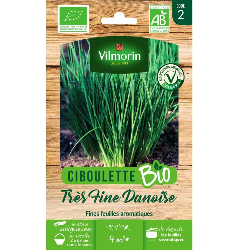 Sachet graines Ciboulette très fine danoise BIO - Allium schoenoprasum