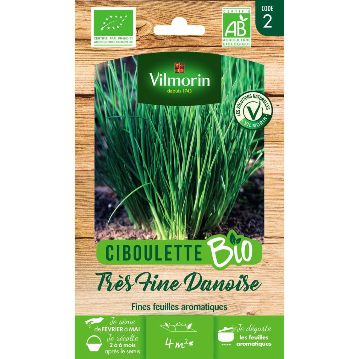 Sachet graines Ciboulette très fine danoise BIO - Allium schoenoprasum