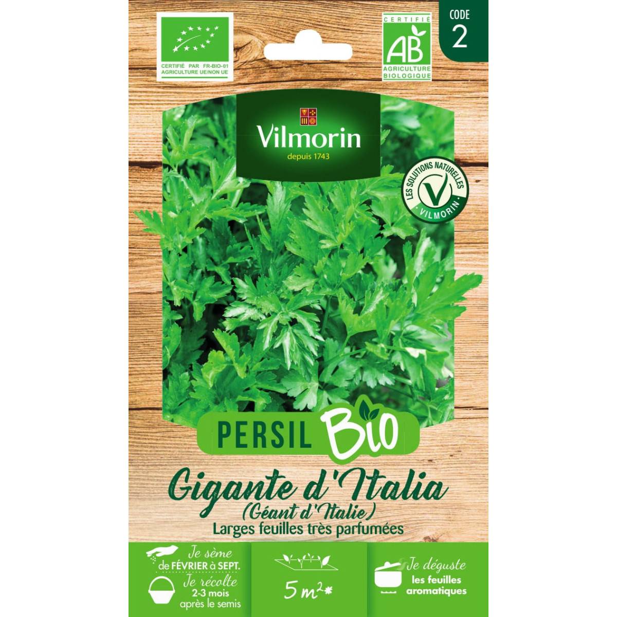 Sachet graines Persil Géant d'Italie BIO - Petroselinum sativum