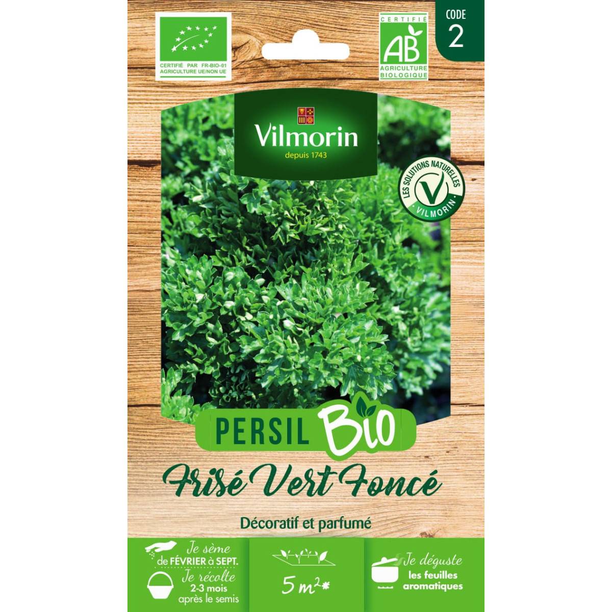 Sachet graines Persil Frisé Vert Foncé BIO - Petroselinum sativum