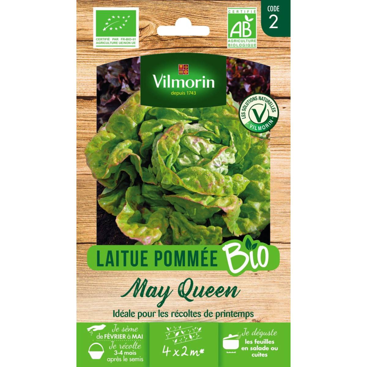 Seeds bag Lettuce Pommée MAY QUEEN BIO - Lactuca sativa