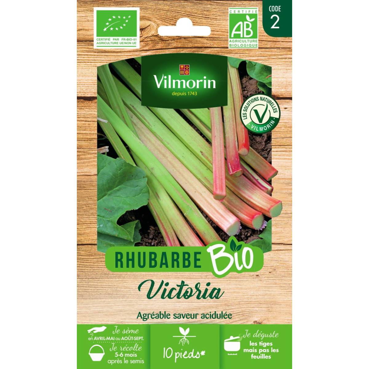 Sachet graines Rhubarbe Victoria BIO - Rheum rhabarbarum