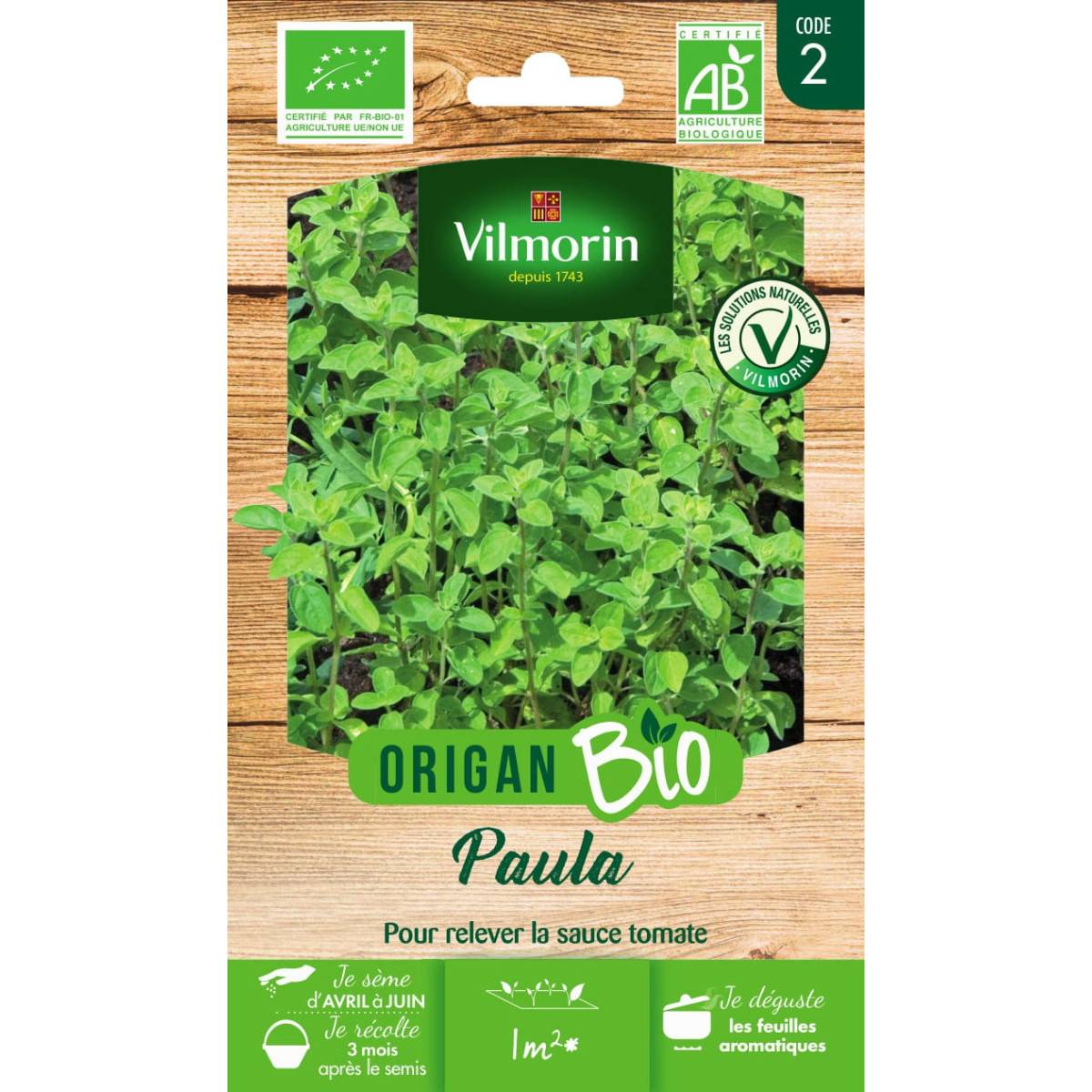 Sachet graines Origan PAULA BIO - Origanum vulgare