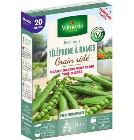 Petit Pois TELEPHONE A RAMES grain ridé 20 mètres