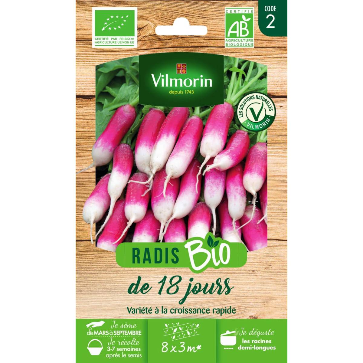 Sachet graines Radis de 18 jours BIO