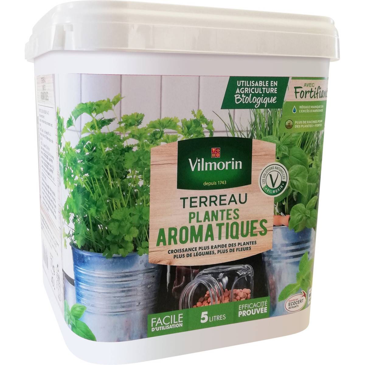 Terreau Pots de Jardinières aromatiques seau de 5 litres