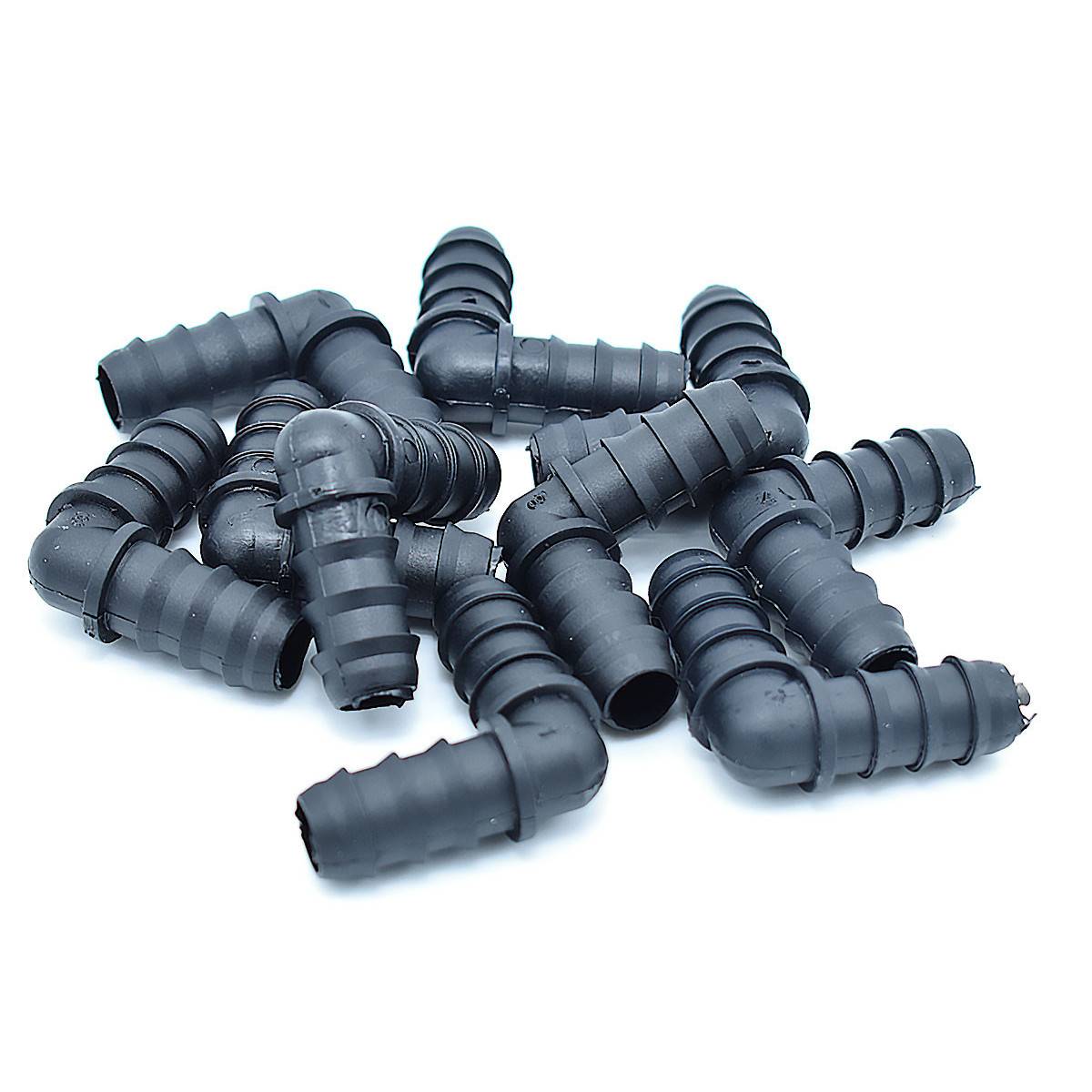 Lot de 10 coudes cannelés 16x16 pour micro irrigation