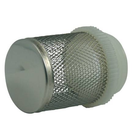 Single threaded stainless steel strainer