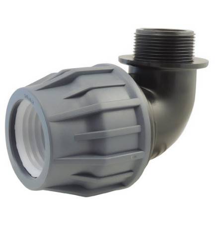 Male thread compression 90% elbow for pool hose