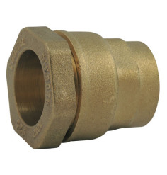 Brass compression fitting for straight PE female pipe - short model