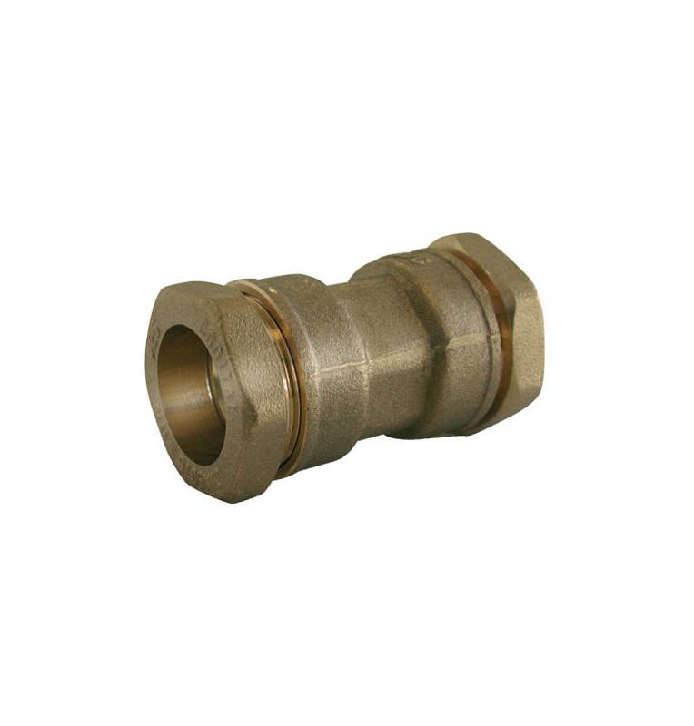 Brass compression coupling sleeve for PE pipe