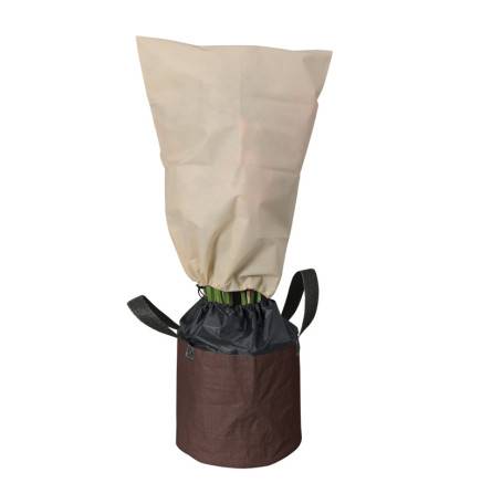 Frost protection bag L Ø 40 x 35 cm brown for plants in pots