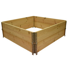 Carré potager en bois naturel 1200x1200mm hauteur 390mm