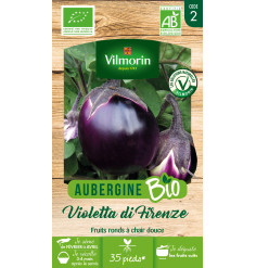 Sachet de graines Aubergine Violette de Florence BIO