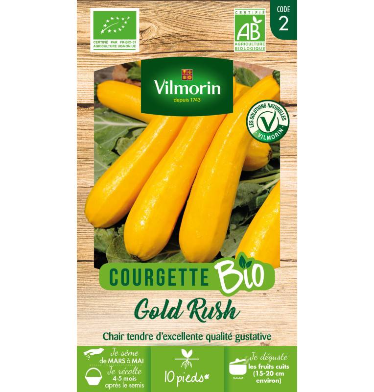 Sachet graines Courgette Jaune Gold Rush BIO