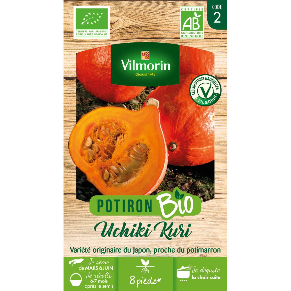 Sachet graines Potiron Uchiki Kuri BIO