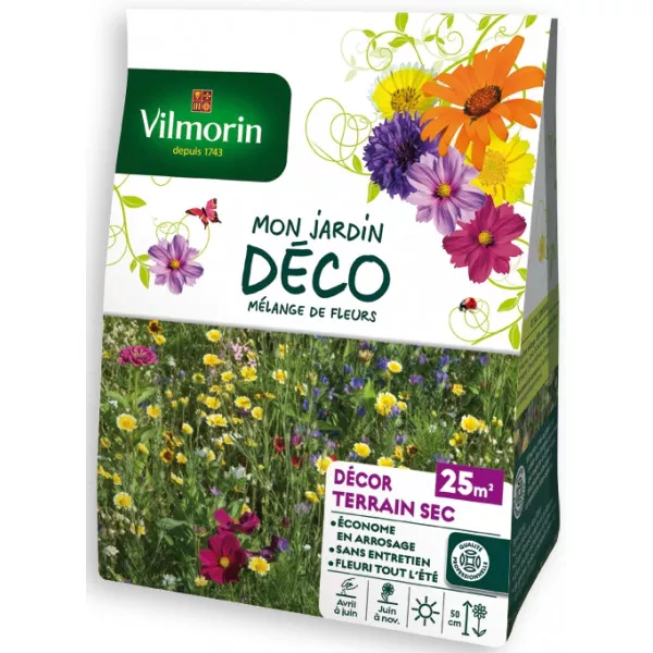 Sachet graines Mélange de fleurs Terrains secs 25m2