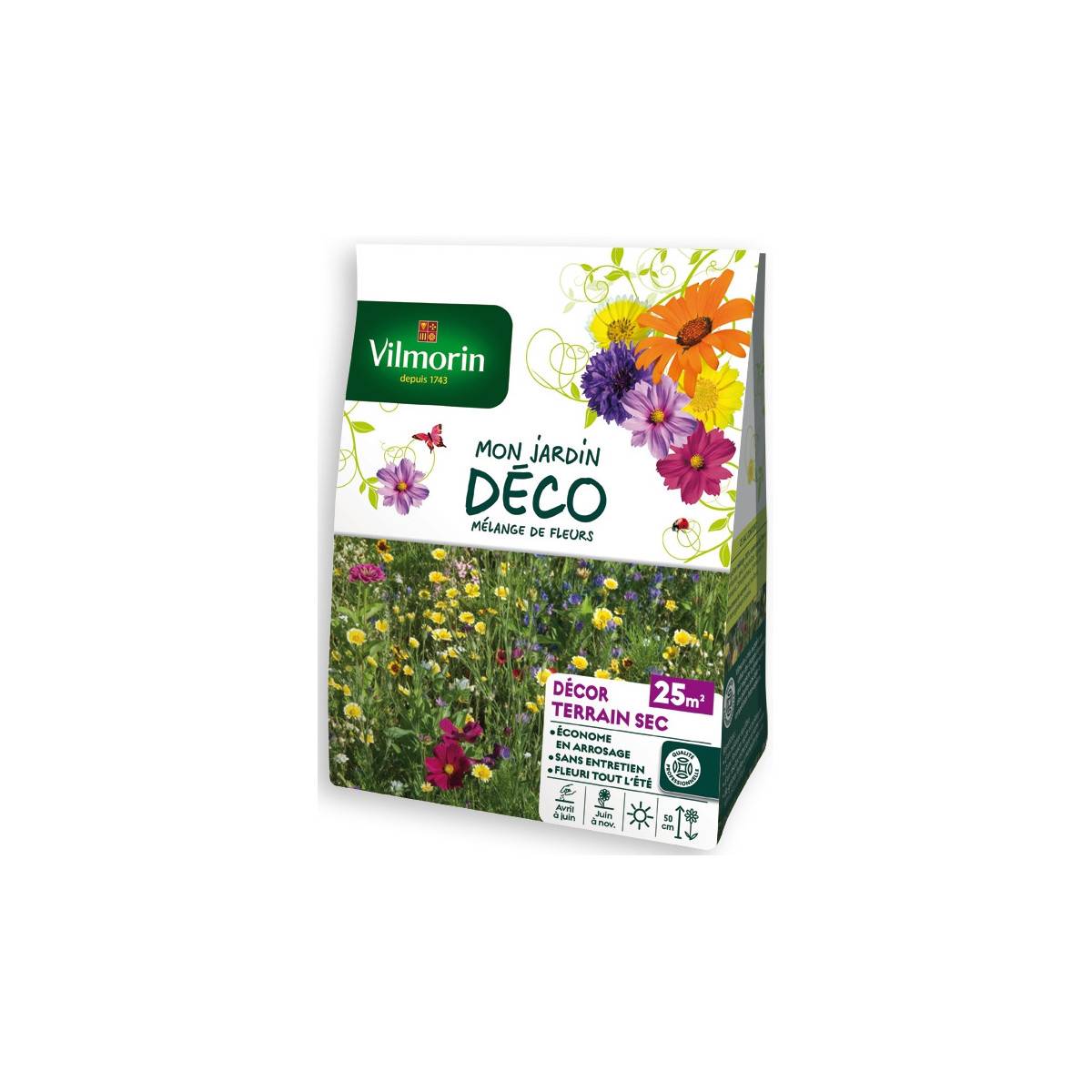 Sachet graines Mélange de fleurs Terrains secs 25m2