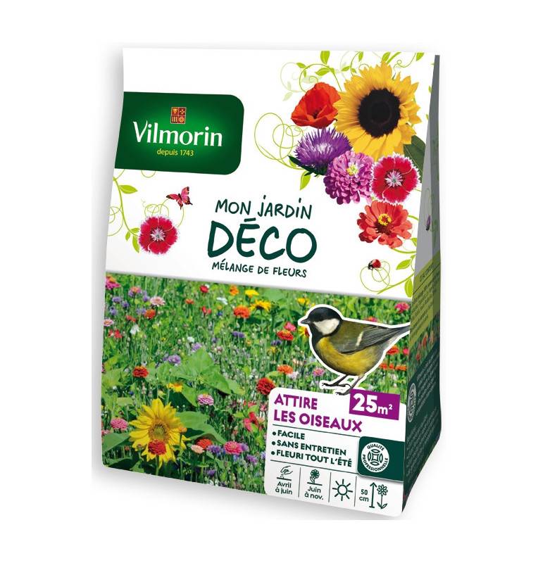 Sachet graines Mélange de fleurs Attire les Oiseaux 25m2