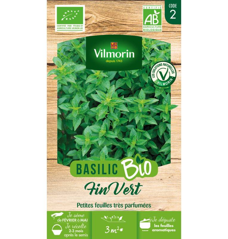 Sachet graines Basilic Fin vert BIO