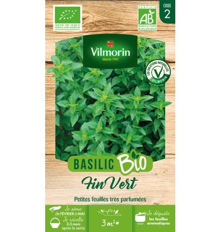 Sachet graines Basilic Fin vert BIO