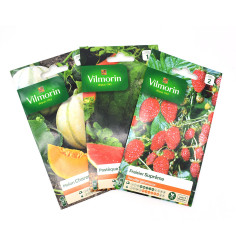 Pack de 3 sachets graines Melon - Pastèque - Fraisier