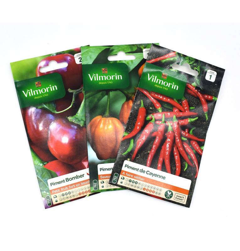 Pack de 3 sachets de graines de Piments