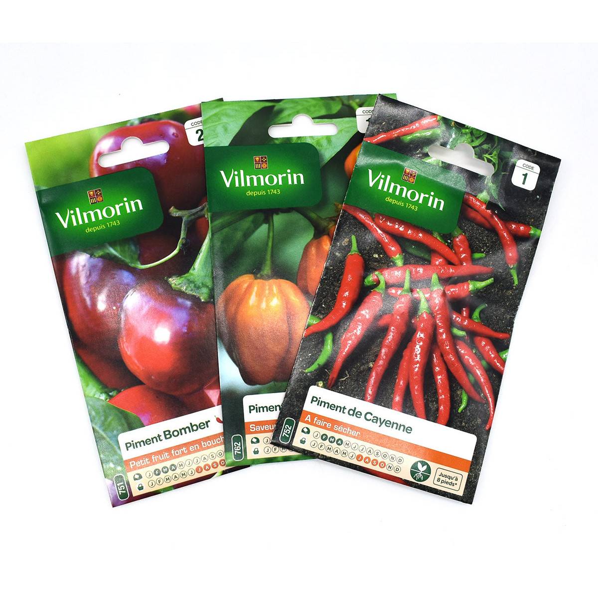 Pack de 3 sachets de graines de Piments