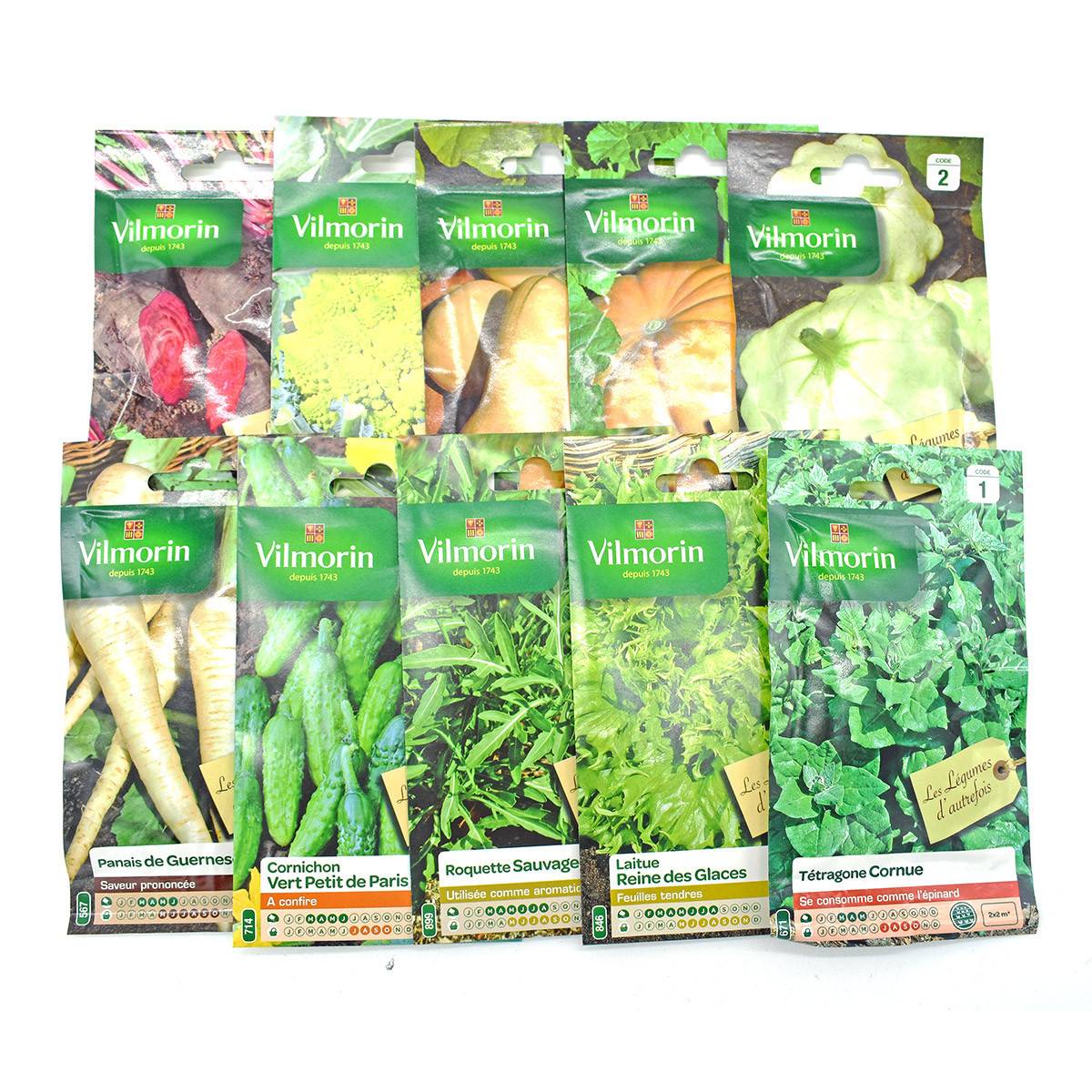 Pack de 10 sachets de graines légumes d'autrefois