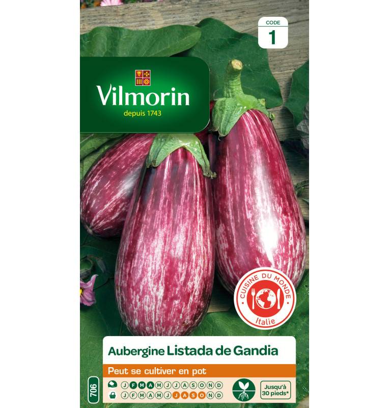 Sachet graines Aubergine Listada de Gandia