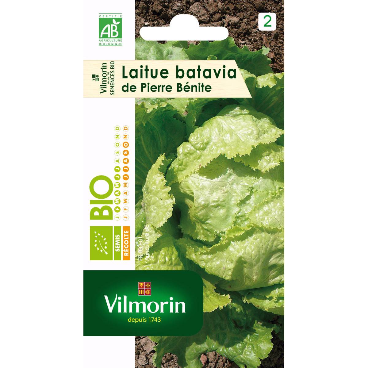 Sachet graines Laitue Batavia de Pierre Benite BIO