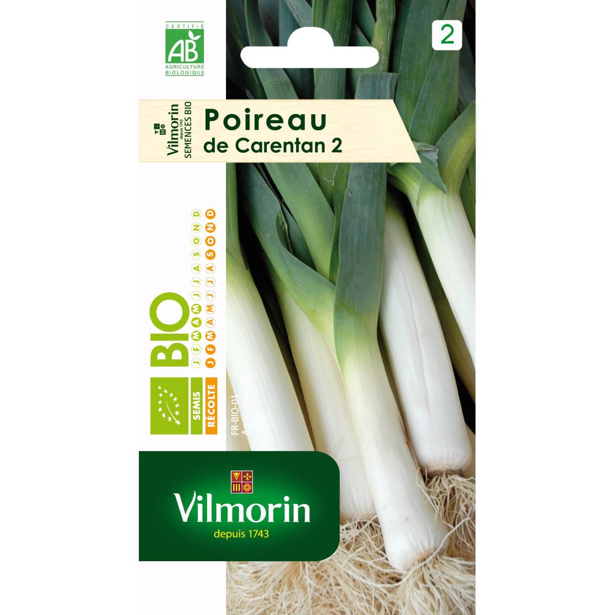 Sachet graines Poireau de Carentan 2 BIO