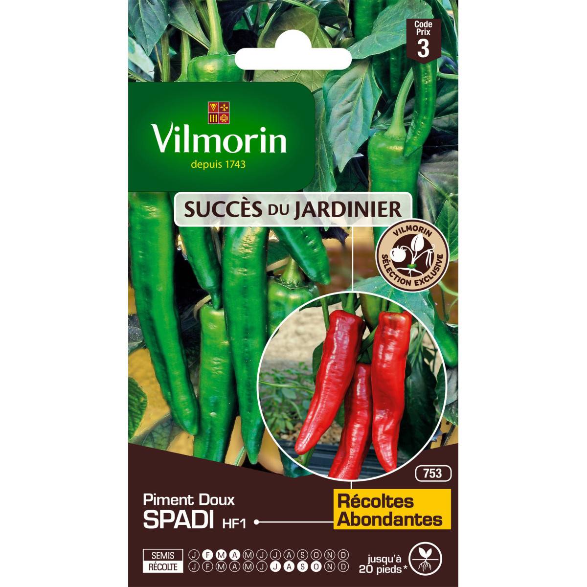 Sachet graines Piment doux SPADI HF1