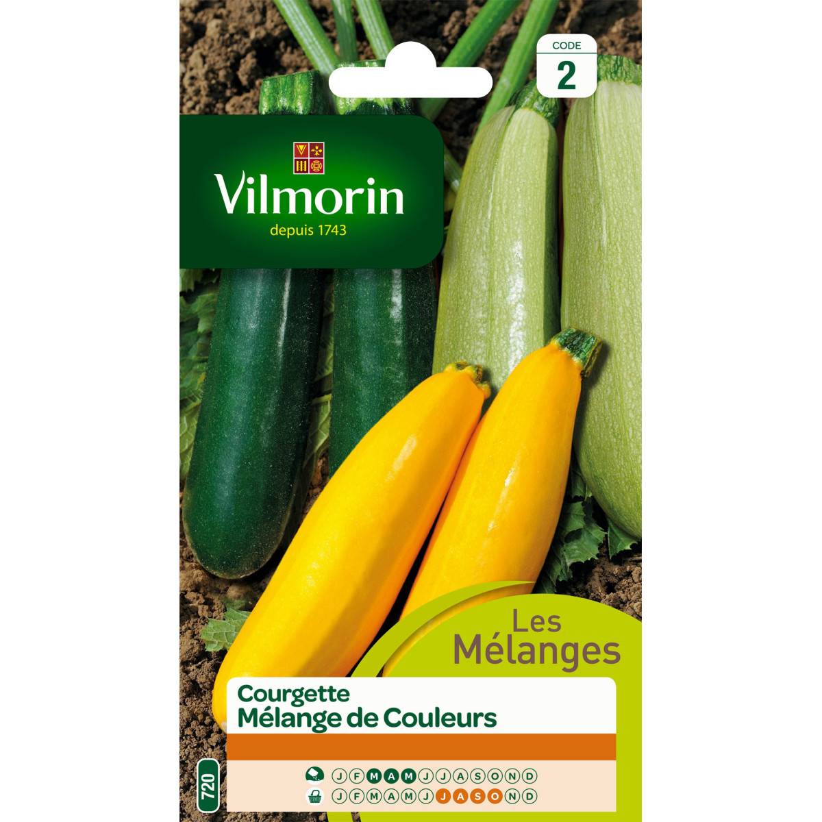 Sachet graines Courgette Mélange de couleurs