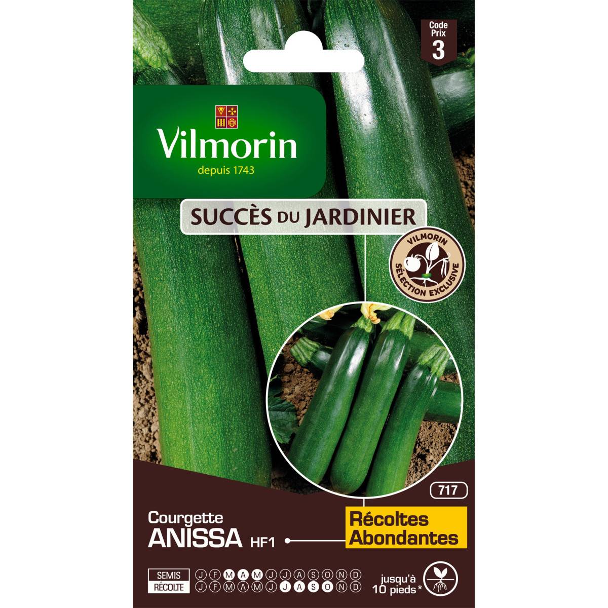 Sachet graines Courgette Anissa HF1