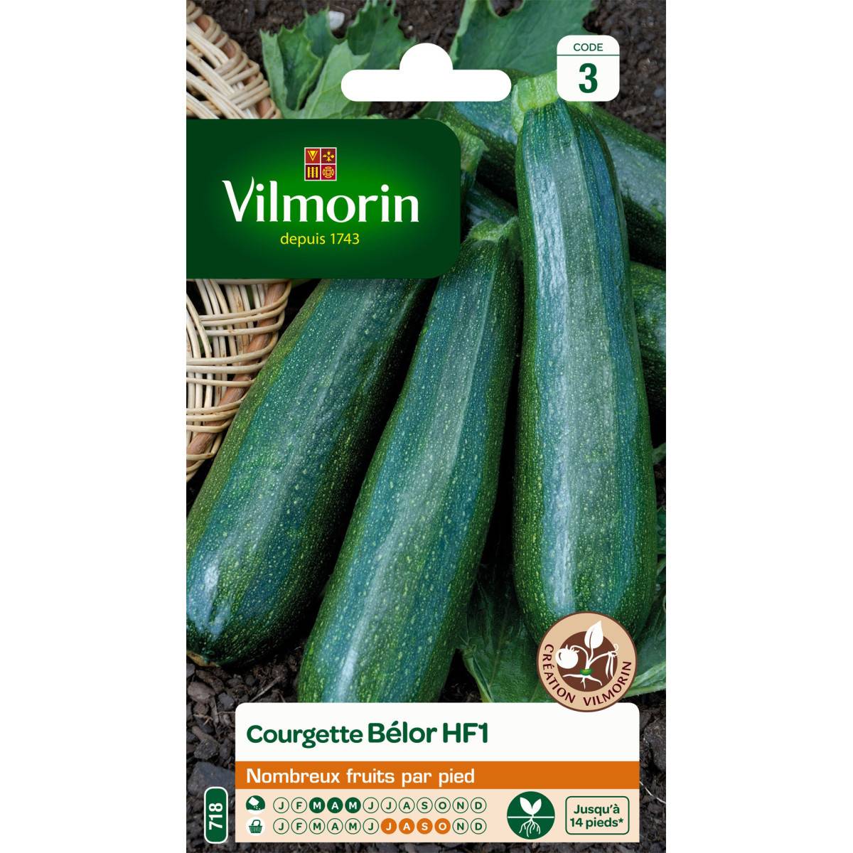 Sachet graines Courgette BELOR HF1