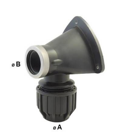 90 ° female angled compression adapter with wall lamp