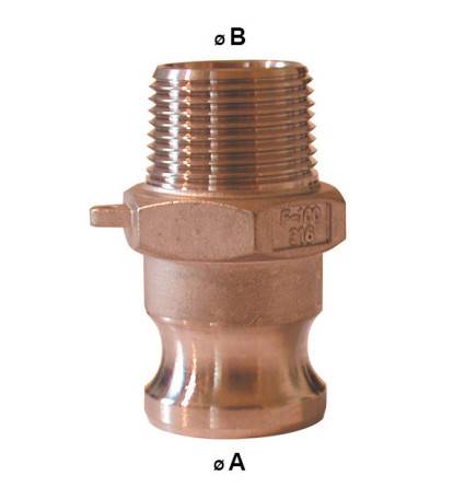 Raccord camlock male - embout fileté male en laiton - Type F